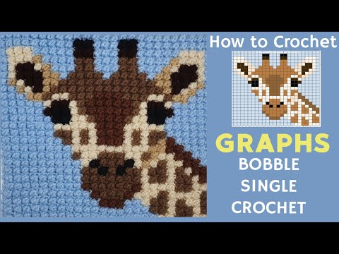 How to crochet GRAPHS with the BOBBLE SINGLE CROCHET | Giraffe Block | Wildlife Graphghan CAL