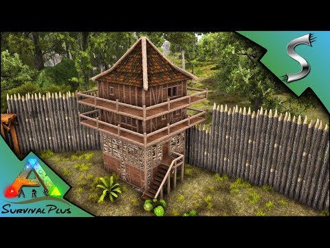 THE LOOKOUT TOWER! PLUS NEW BASE WALLS AND SCAFFOLDING! - Ark: Survival Plus [Gameplay E29]