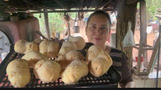 PÃO DE QUEIJO DE MASSA DE MANDIOCA FEITO NO AIR FRYER /Rotina da roça 