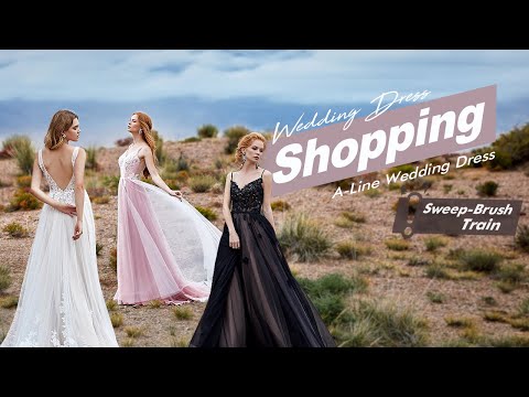 A-Line Wedding Dress | Cocomelody A-Line Wedding Dress Silhouette Sweep Brush Train