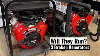 Three Broken Briggs Vanguard Generators. Will They Run and Make Power Again?