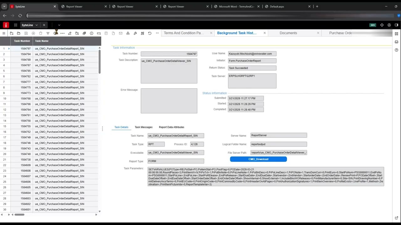 CSI10 Syteline Project Demo  -  Attach Document Object to Report Output Files (Terms And Conditions)