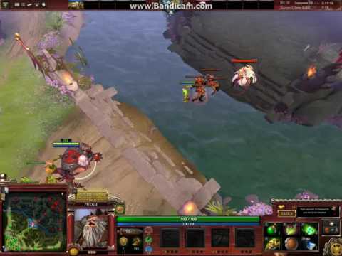 1 vs 1 solo mid Pudge vs Invoker