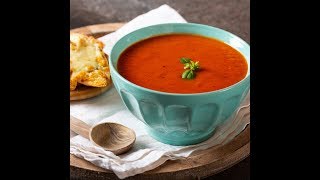 Tomato Soup with Cheesy Garlic Bread