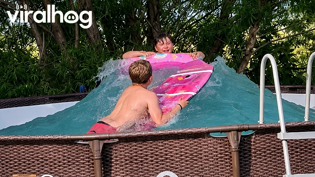 Kids Making a Manual Wave Pool || ViralHog