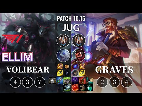 T1 Ellim Volibear vs Graves Jungle - KR Patch 10.15