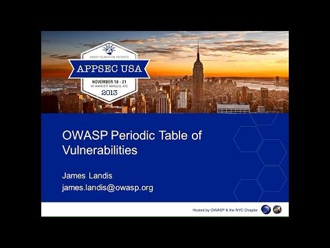 Image thumbnail for talk OWASP Periodic Table of Elements