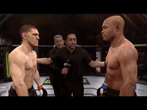 Nick Diaz vs Anderson Silva - EA Sports UFC CPU vs CPU Fight Simulation