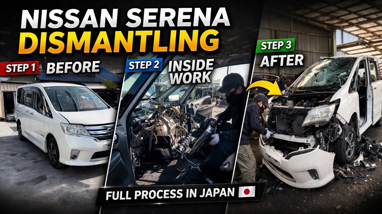 Complete Nissan Serena Dismantling in Japan | Engine & Parts Removal #millionviews #japan 