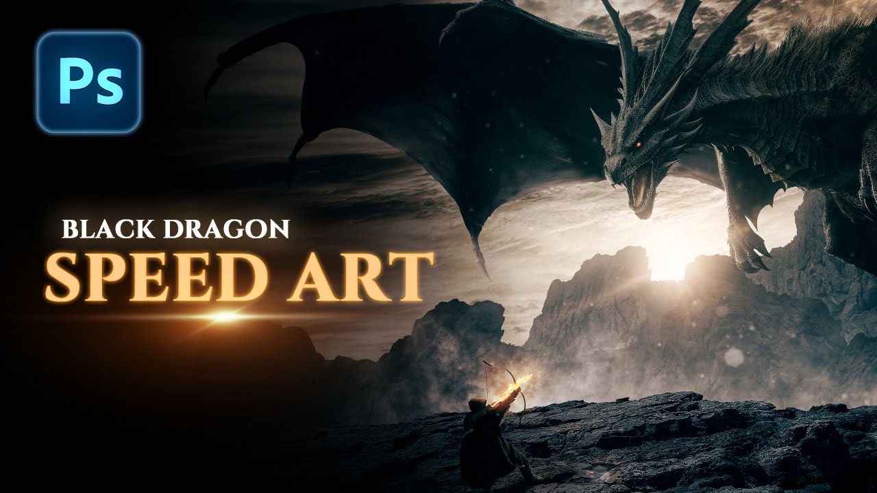The Ultimate Photoshop Art Showdown: Warrior vs. Dragon