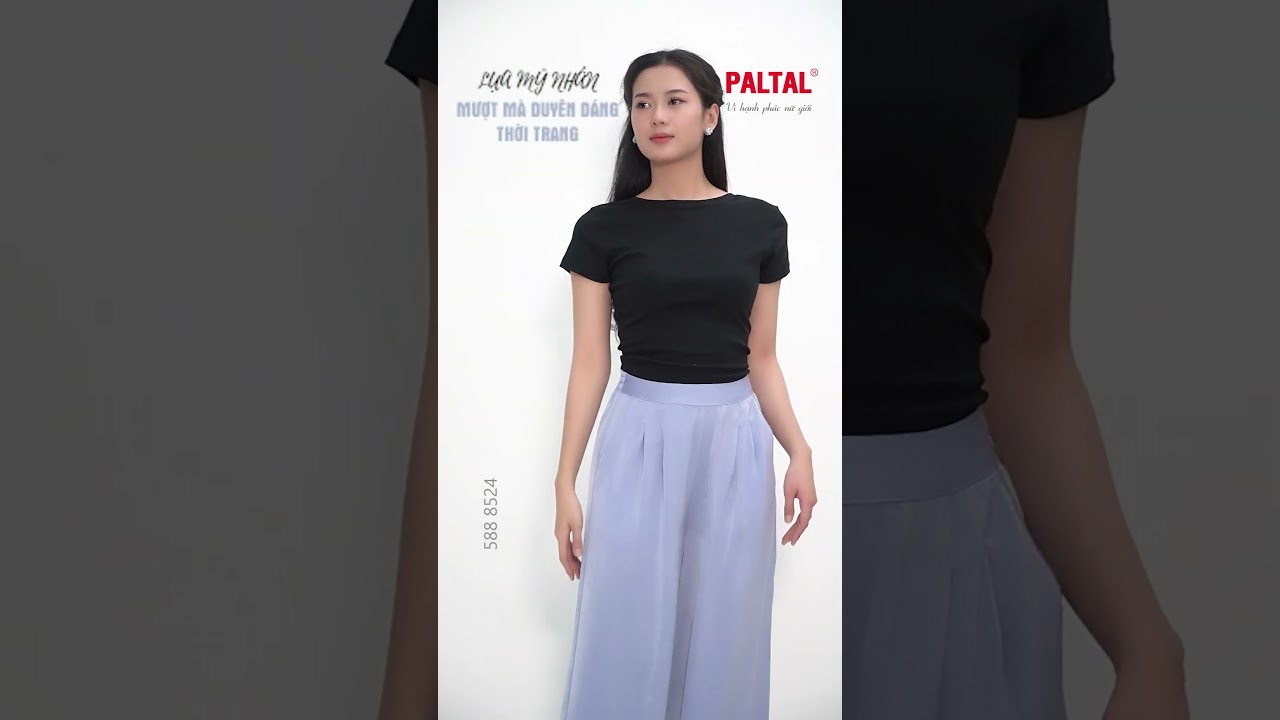 Quần dài nữ Ống Rộng Thời Trang chất lụa 588p 8524
