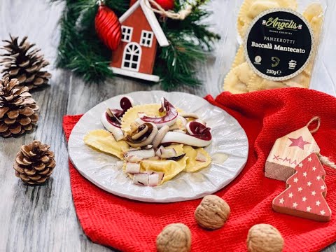 Ravioli al baccalà con radicchio di 2 chiacchiere in cucina