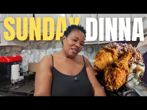 MY MOM COOKED US SUNDAY DINNA IN JAMAICA FOR THE FIRST TIME IN 2 YEARS | Rice & Peas | Fried Chicken