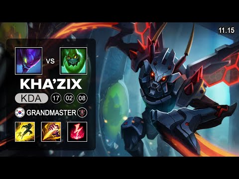 Kha'Zix Jungle vs Zac - KR Grandmaster Patch 11.15
