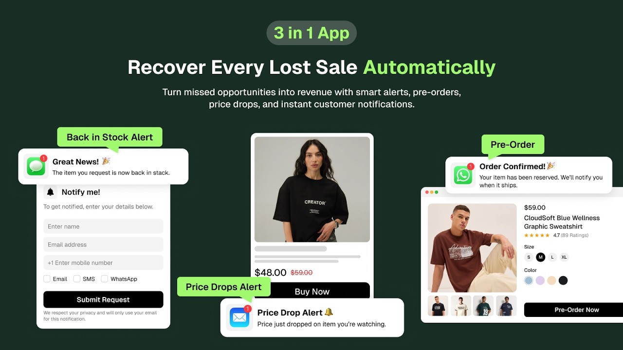 Back in Stock, Notify Me: Stok Demo