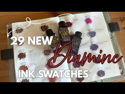 New Fountain Pen Ink Haul - Swatching 29 New Diamine Inks