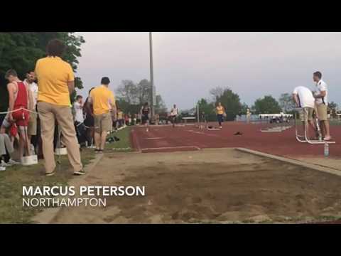 Long jump at WMass D1 track & field championships
