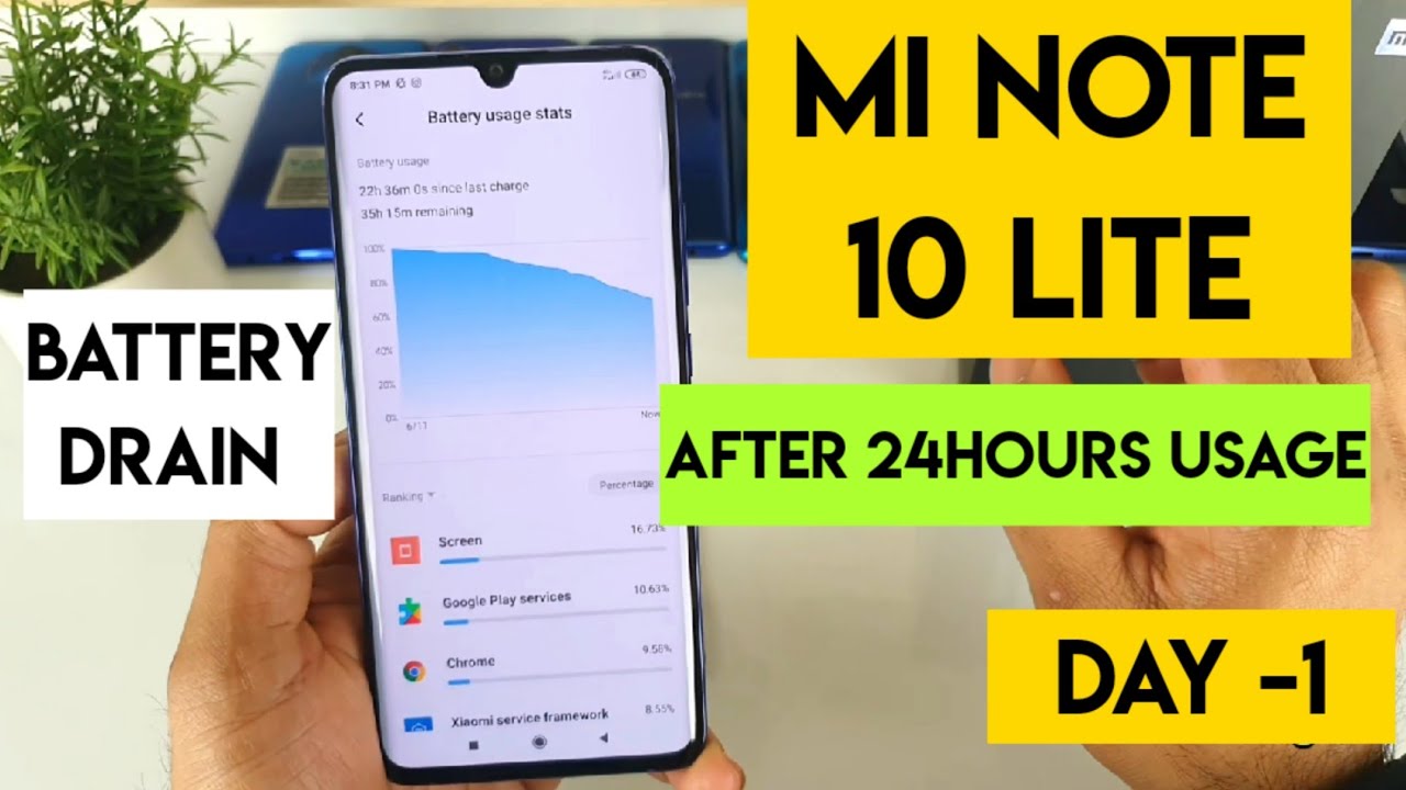 Mi note 10 lite battery life 24hours usage day 1