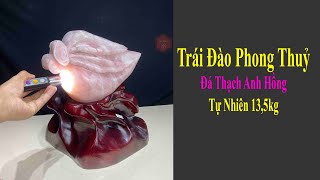 Quả Đào Đá Thạch Anh Hồng Tự Nhiên Trang Trí Phong Thuỷ 01