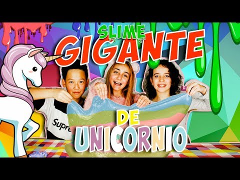 SLIME Gigante de UNICORNIO 🦄 con bolitas y purpurina ✨ RETO con mis amigos - Silvia Sanchez