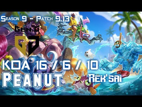 Gen Peanut REK'SAI vs GRAGAS Jungle - Patch 9.13 KR Ranked