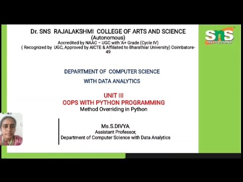 Method Overriding In Python Oops With Python Programming Sns Institutions