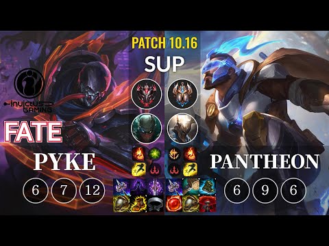 IG Fate Pyke vs Pantheon Sup - KR Patch 10.16