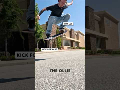 How to Ollie on a Skateboard 😮 in Slow Motion #ollie #skateboarding