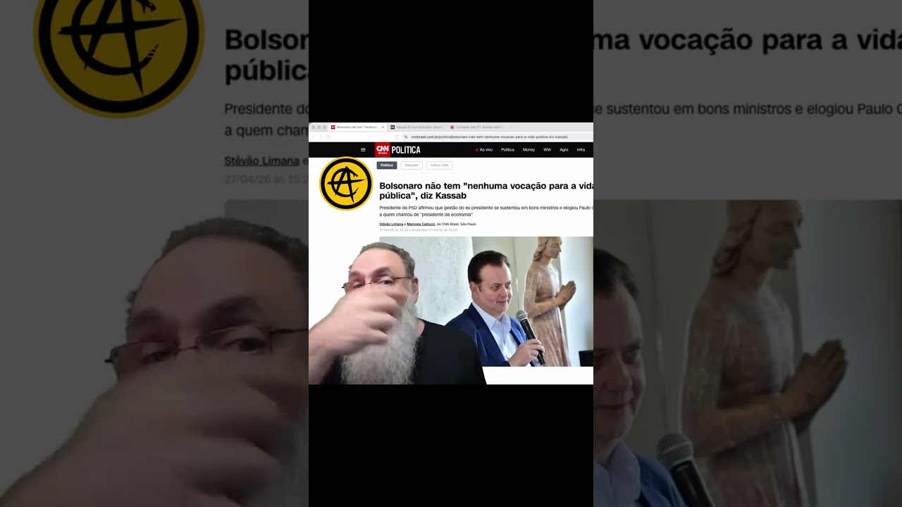 KASSAB ELOGIA BOLSONARO: "NÃO tem VOCAÇÃO para VIDA PÚBLICA". EXATO, por isso QUEREMOS ELE!