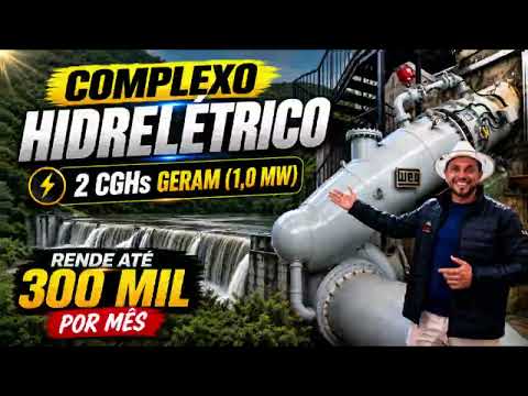 Complexo Hidrelétrico à Venda | 2 CGHs Geram 1,0 MW | Rende Até R$ 300 Mil por Mês