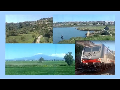 HQ version: Sicily 2022- InterCity IC724 Siracusa to Catania C.le with E464.356 and views of Mt Etna
