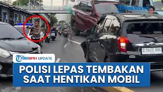 Detik-detik Polisi Lepaskan Tembakan Peringatan, Hentikan Mobil Ugal-ugalan Lawan Arah di Jakpus