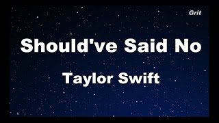 Should&#39;ve Said No - Taylor Swift Karaoke【No Guide Melody】