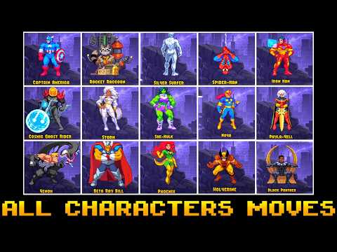 Marvel Cosmic Invasion - All Characters Moves & Special Attacks