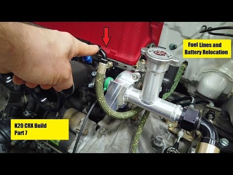 Rywire K20 CRX Build Episode 8 Fuel Lines and Battery Mount