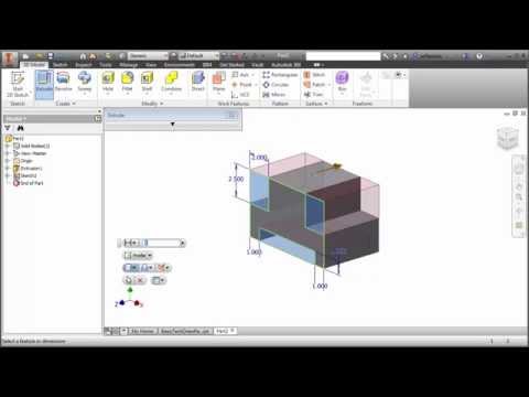Inventor Tutorial with Isometric Sketches - Beginner part 2 of 12