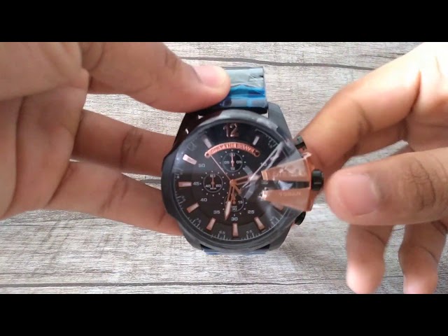 Vídeo relacionado con Diesel Relojes de pulsera para hombre, 26 mm, acero inoxidable, correa de repuesto original para DZ4309, Negro, Correa