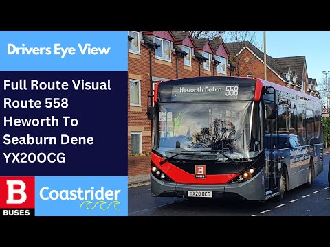 DEV: Full Route Visual | Nexus Bus Coastrider Route 558 - Heworth To Seaburn Dene | YX20OCG