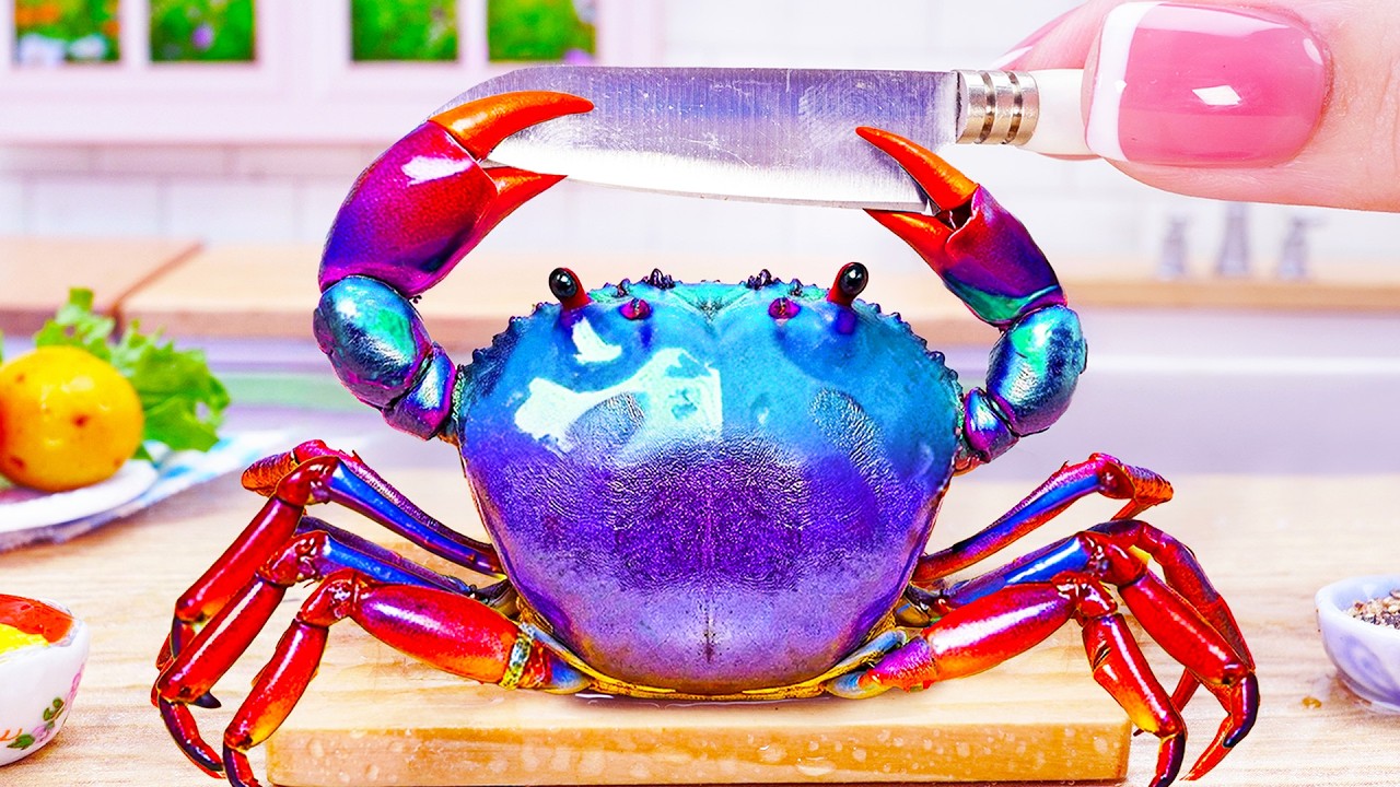 SO TASTY! Iconic Singapore Chili Crab 🦀🌶️ | ASMR Cooking Mini Food