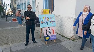 selling art in street of tangier