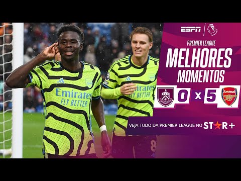 Gols e lances de Burnley x Arsenal