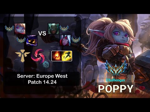 Poppy Support + Veigar vs Pyke + Varus - EUW Challenger - Patch 14.24