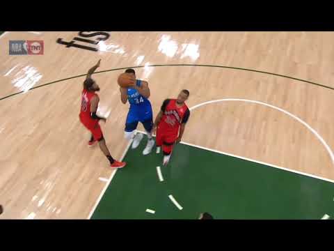 Thanasis knocks on wood before every Giannis free throw. Bucks vs. Raptors