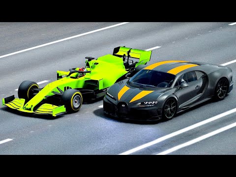 Ferrari F1 2020 with NOS vs Bugatti Chiron SS 300+ at Drag Race 20 KM
