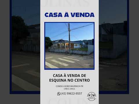 🏡 Casa de esquina com grande quintal no centro de Conselheiro Mairinck | Oportunidade