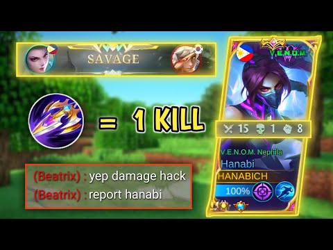 SAVAGE!!! TRY THIS NEW BUILD 🔥 (DAMAGE HACK) HANABI SOLO RANK TUTORIAL | MOBILE LEGENDS | HANABIISH
