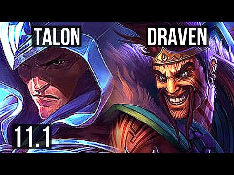 TALON vs DRAVEN (MID) | 8/0/6, 1200+ games, 1.7M mastery, Legendary | BR Diamond | v11.1