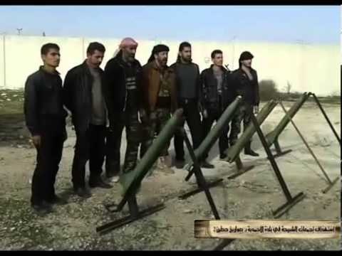 استهداف الوحدة الصاروخية المشتركة بين كتائب السيف الأموي ولواء درع الإسلام بصواريخ حطين 2 تجمعات قوات النظام في بلدة الأحمدية في ريف دمشق