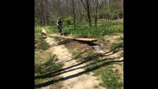 Teeter-totter on Basic Training Skills Traill, Griffin Bike Park, Terre Haute, Indidana