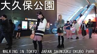 Night Walk in Tokyo, Relaxing Walk in Japan, Shinjuku Kabukicho Around 夜の大久保公園・新宿歌舞伎町をお散歩！ラブホテル街周辺！